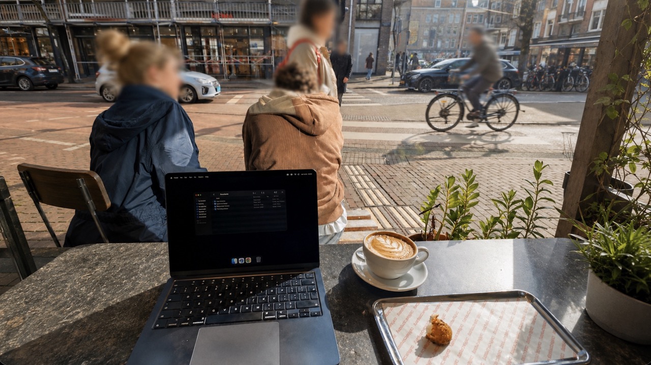 Building Awatif from a café in Amsterdam